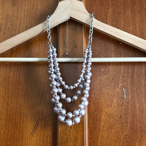 Faux pearl 4 strand necklace - Picture 2 of 9